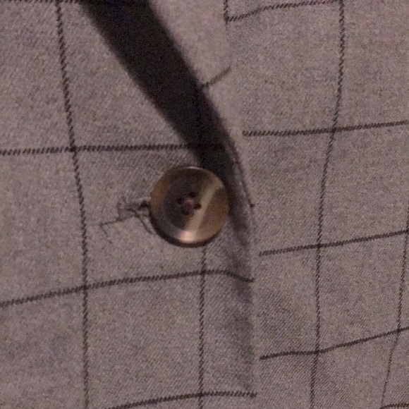 a•new day woman’s blazer gray striped sizeXL one button two pockets oversized - Picture 4 of 8